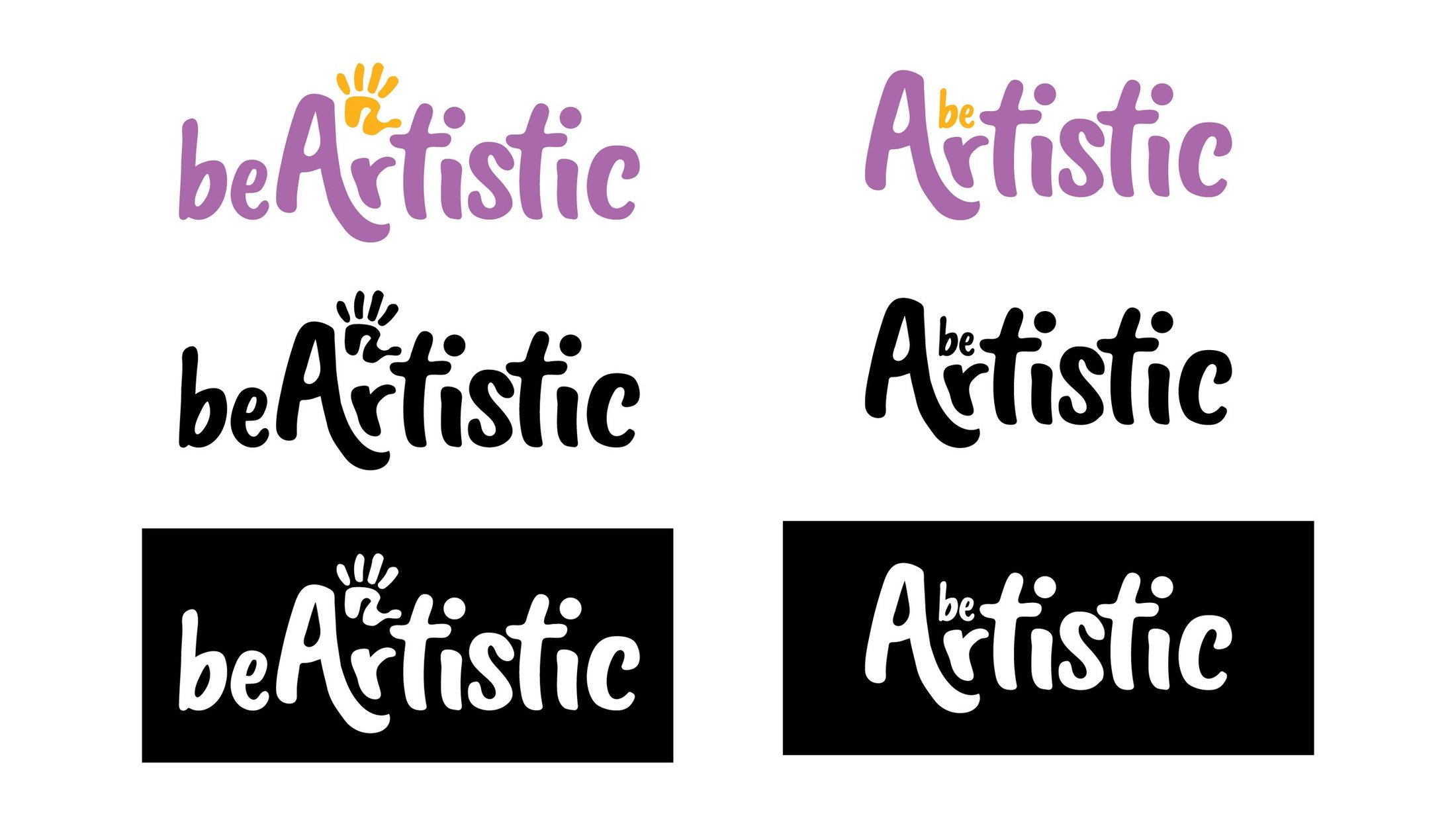 The beArtistic logo and its color palette