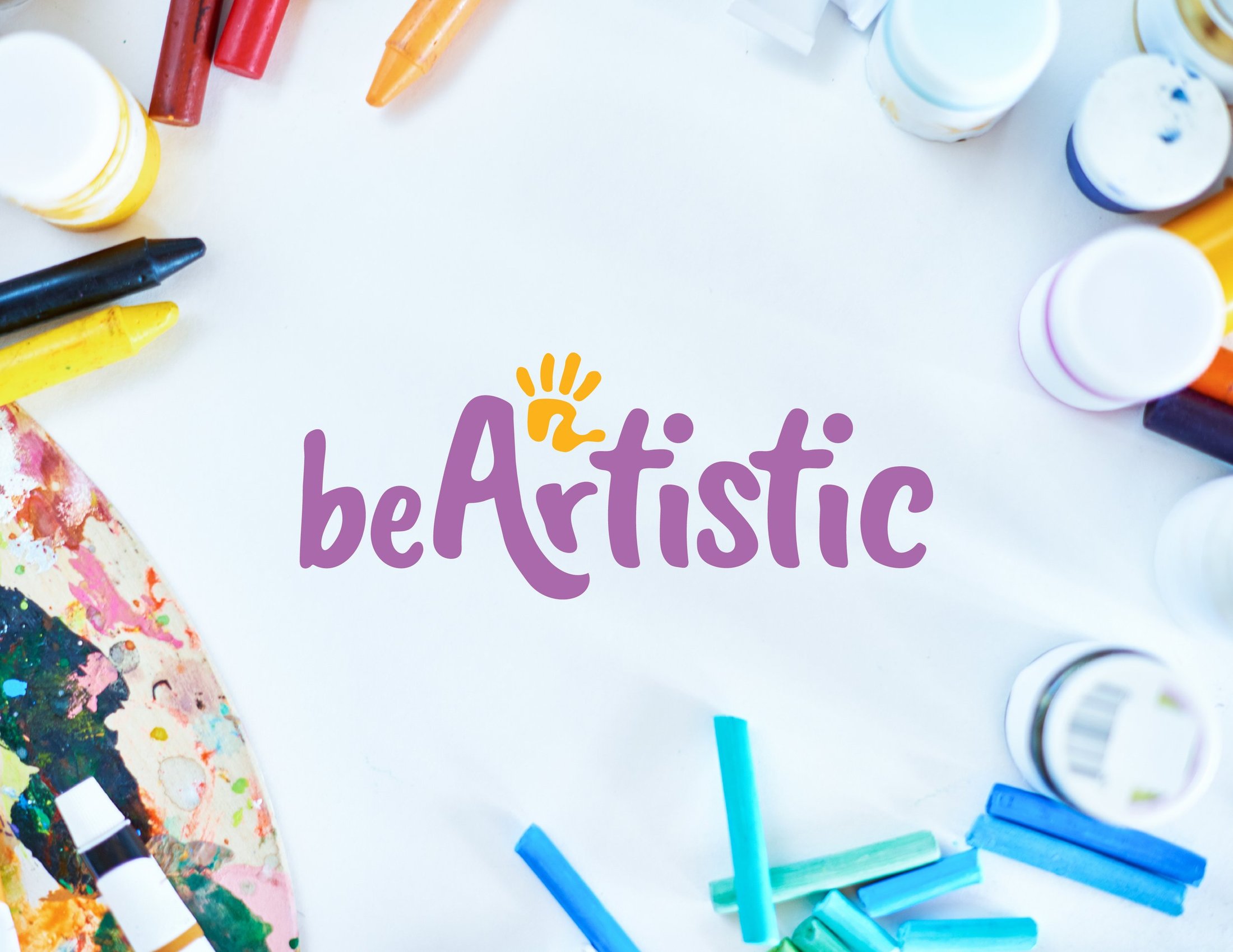 The beArtistic brand applied across packaging, apparel, and stationery