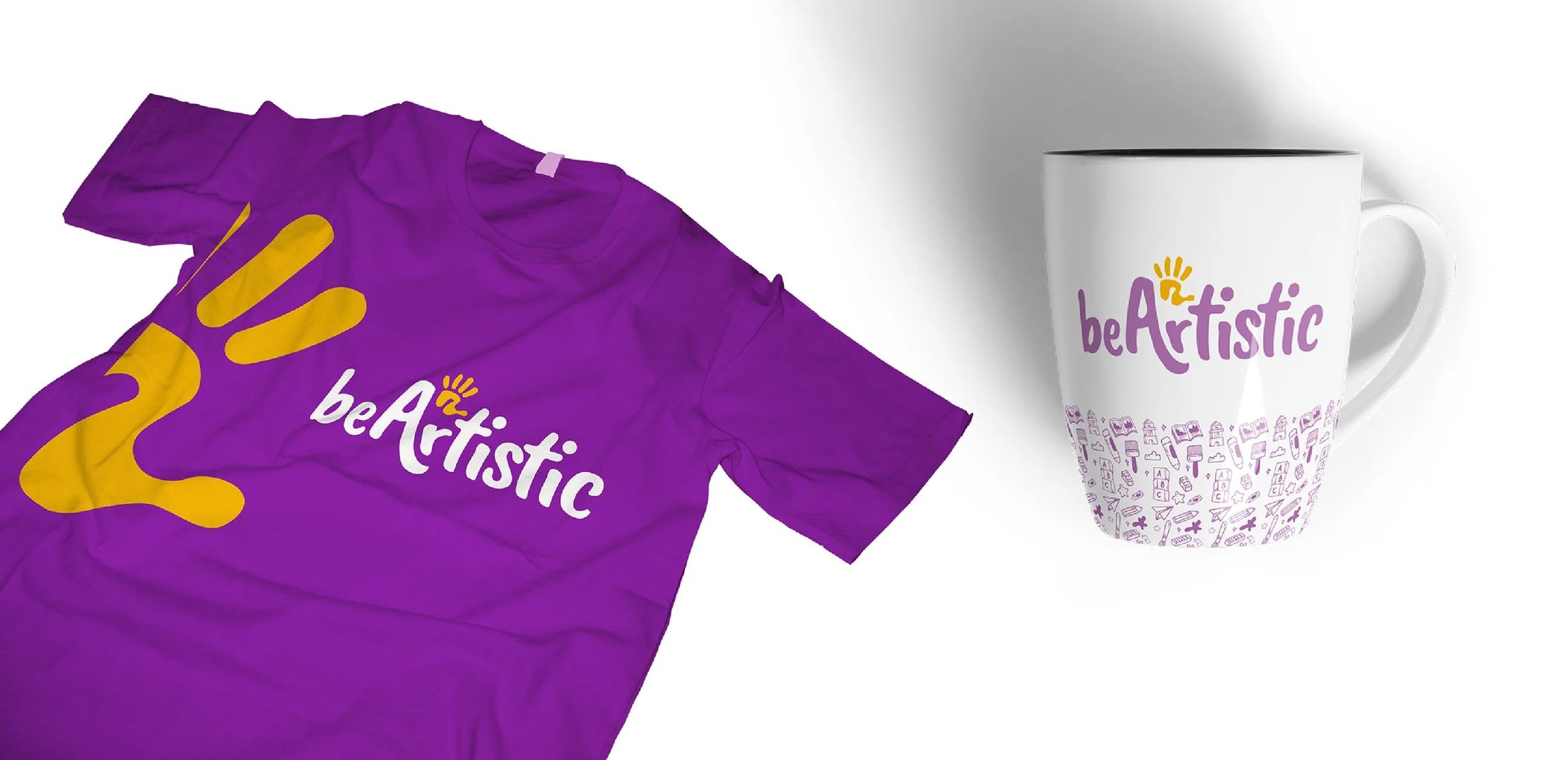 beArtistic brand patterns and supporting graphic elements