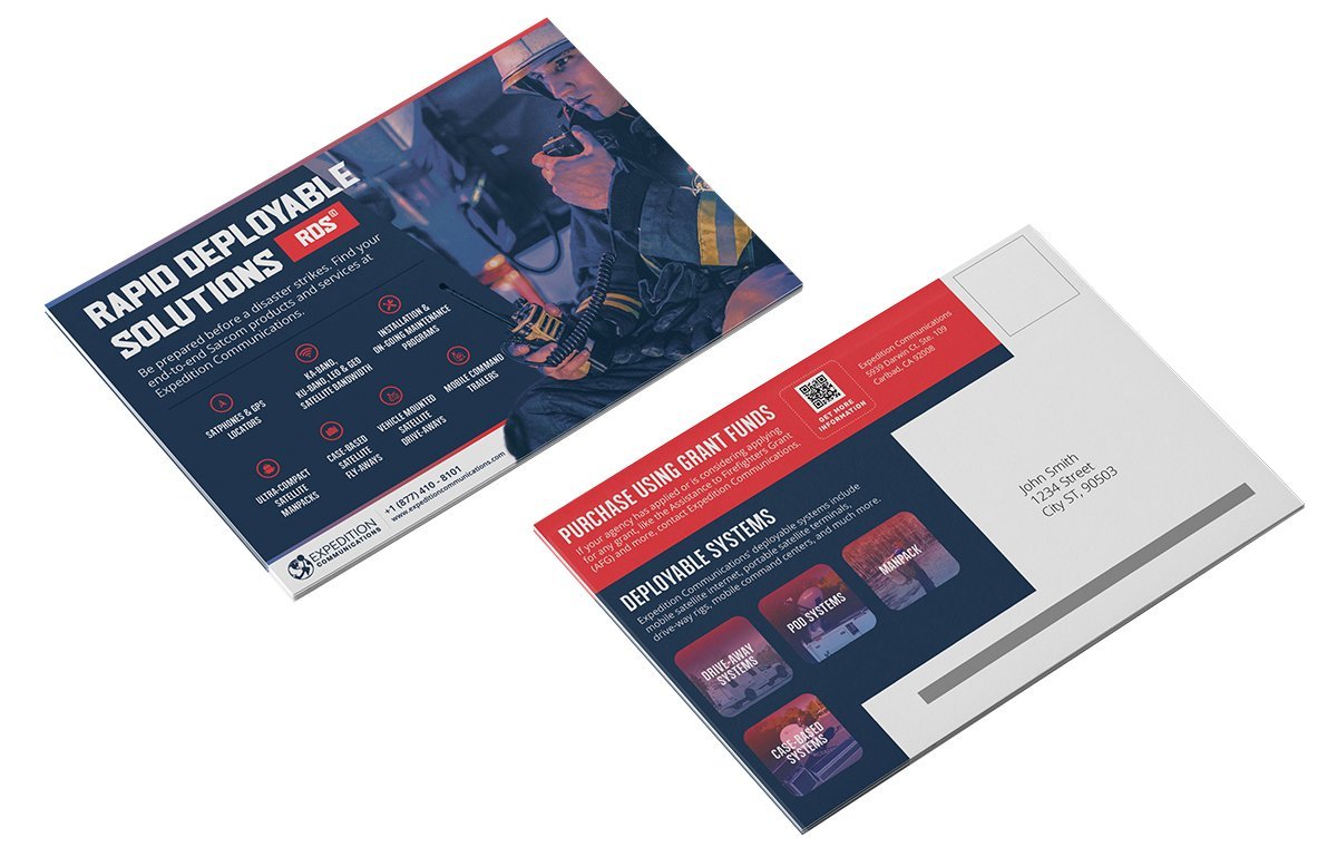 Rapid deployable solutions direct mail postcard