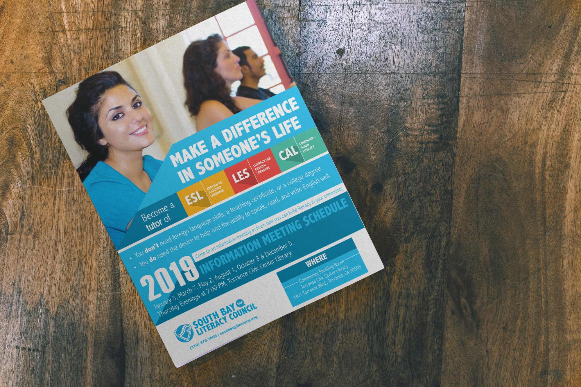 South Bay Literacy Council recruitment flyer